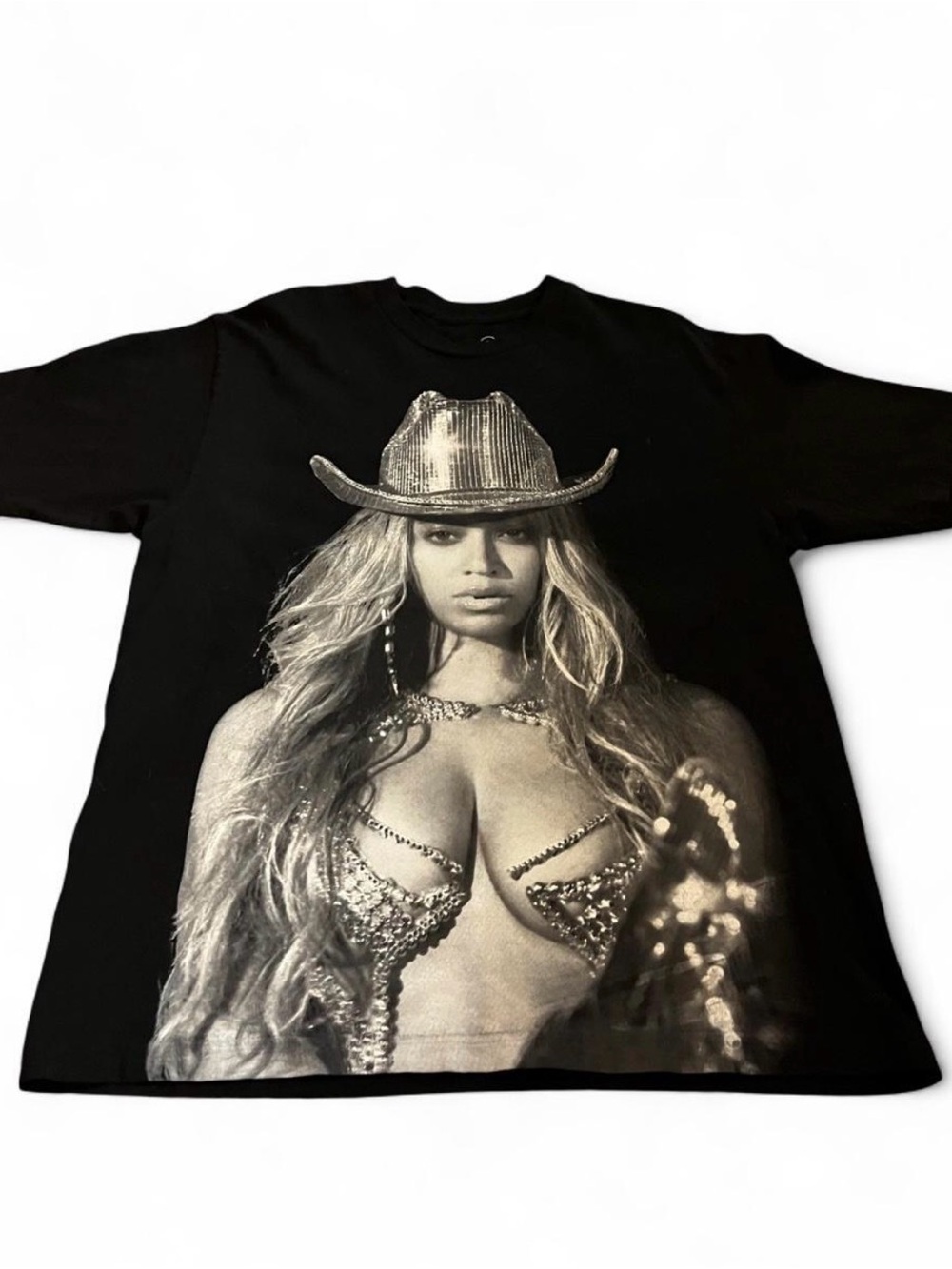 Beyonce RWT 2023 Renaissance World Tour Concert T-Shirt Cowboy Tee Black Size L.